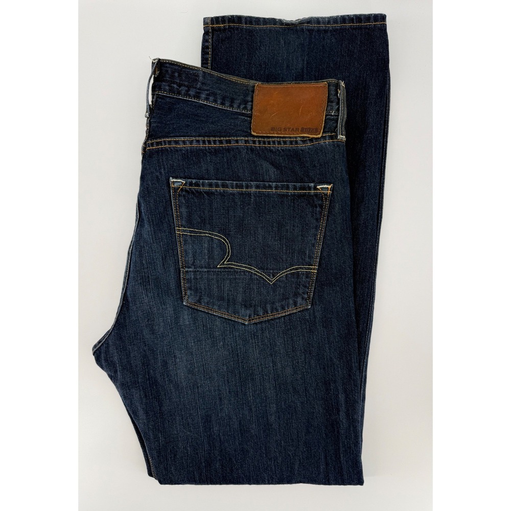 Big Star Jeans Mens 36 Blue Union Straight Leg Dark Wash 100% Cotton Denim Pants